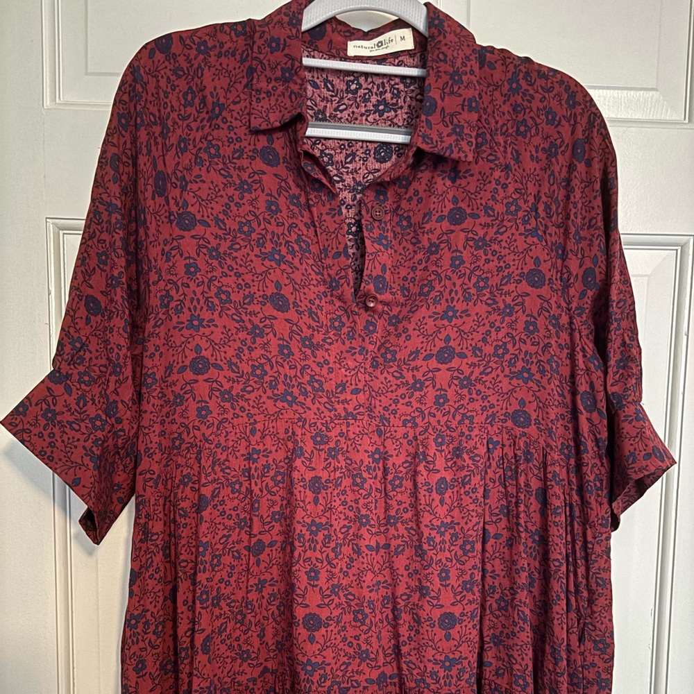 NATURAL LIFE Red Midi Dress